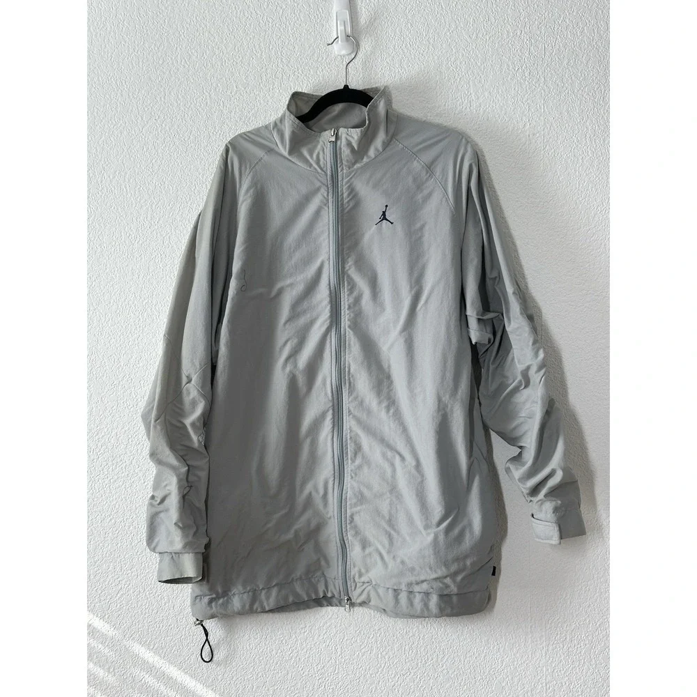 Vintage Y2K  Jordan Script Back Track Jacket Mens 3XL‎ Gray Full Zip Streetwear